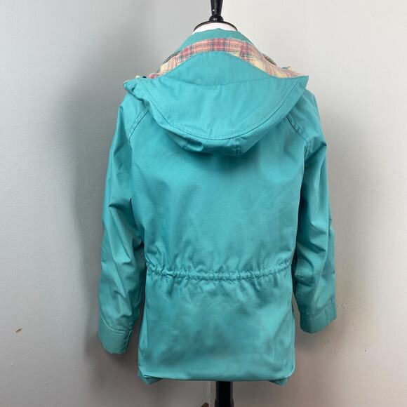 Vintage 80's Woolrich Blue Plaid Lined Winter Parka Field Jacket Hooded Medium - Picture 8 of 13